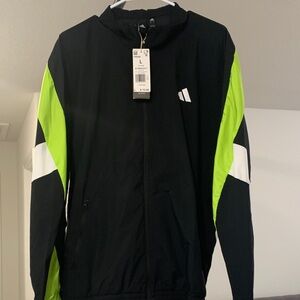 adidas Black and Neon Green Windbreaker